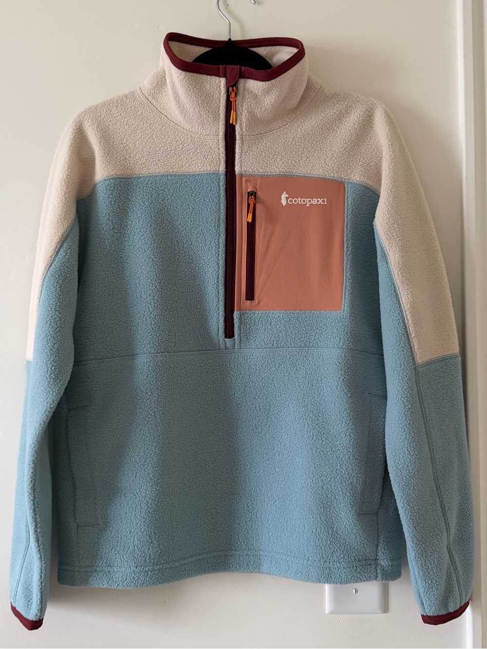 Cotopaxi Abrazo Fleece Half-Zip Jacket - Cream/Sea Spray